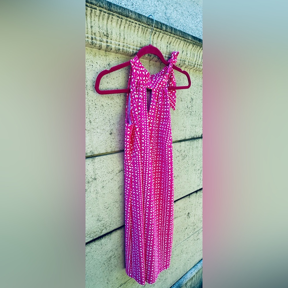 Katherine Way𖣊Pink + White Geometric Design𖣊Carmel Dress Made in USA𖣊Size S